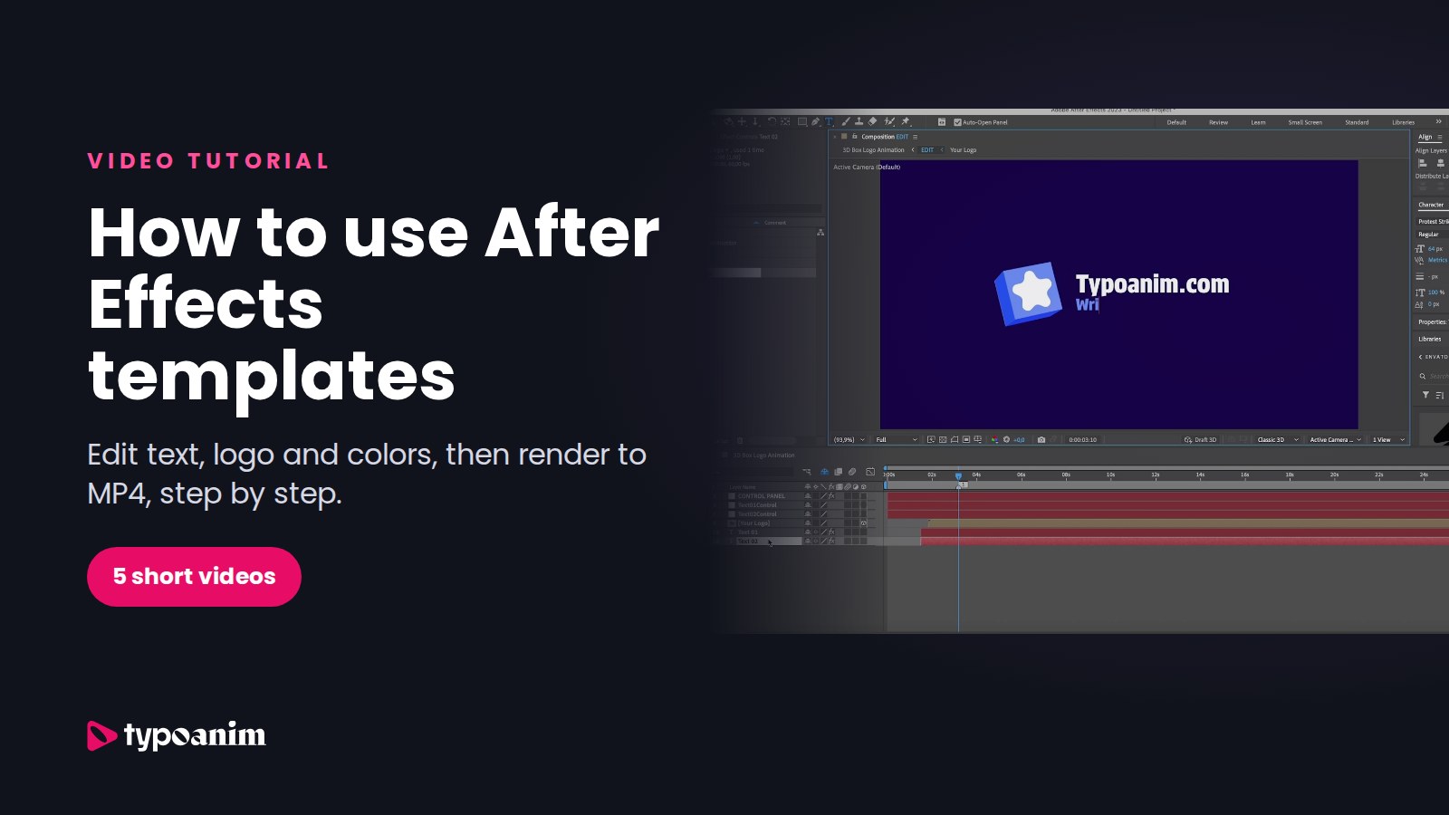 How to Use After Effects Templates: Edit Text, Logo, Colors and Render (Step by Step)