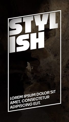 Vertical Story Title featuring Slanted Glass Frame and Broken Word Premiere Pro MOGRT