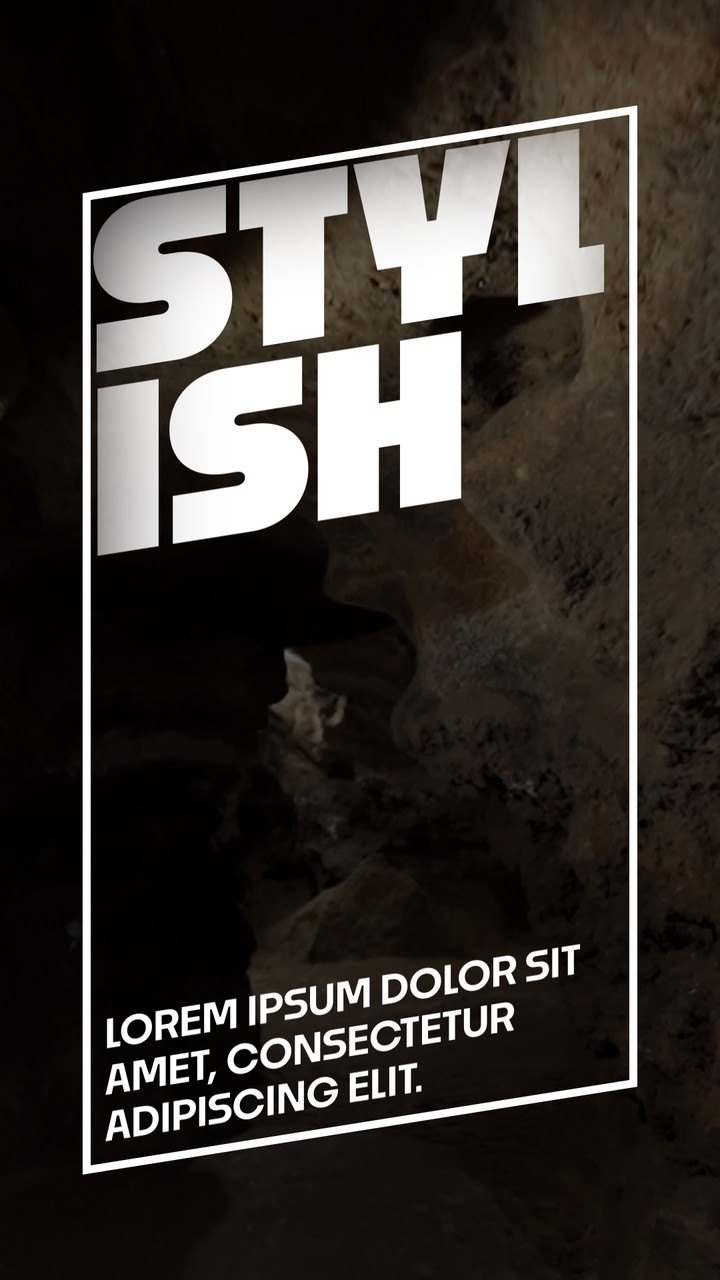 Vertical Story Title featuring Slanted Glass Frame and Broken Word Premiere Pro MOGRT