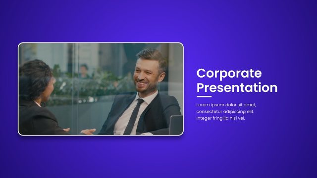 Modern Business Promo Slides featuring Rounded Media Frames After Effects Template