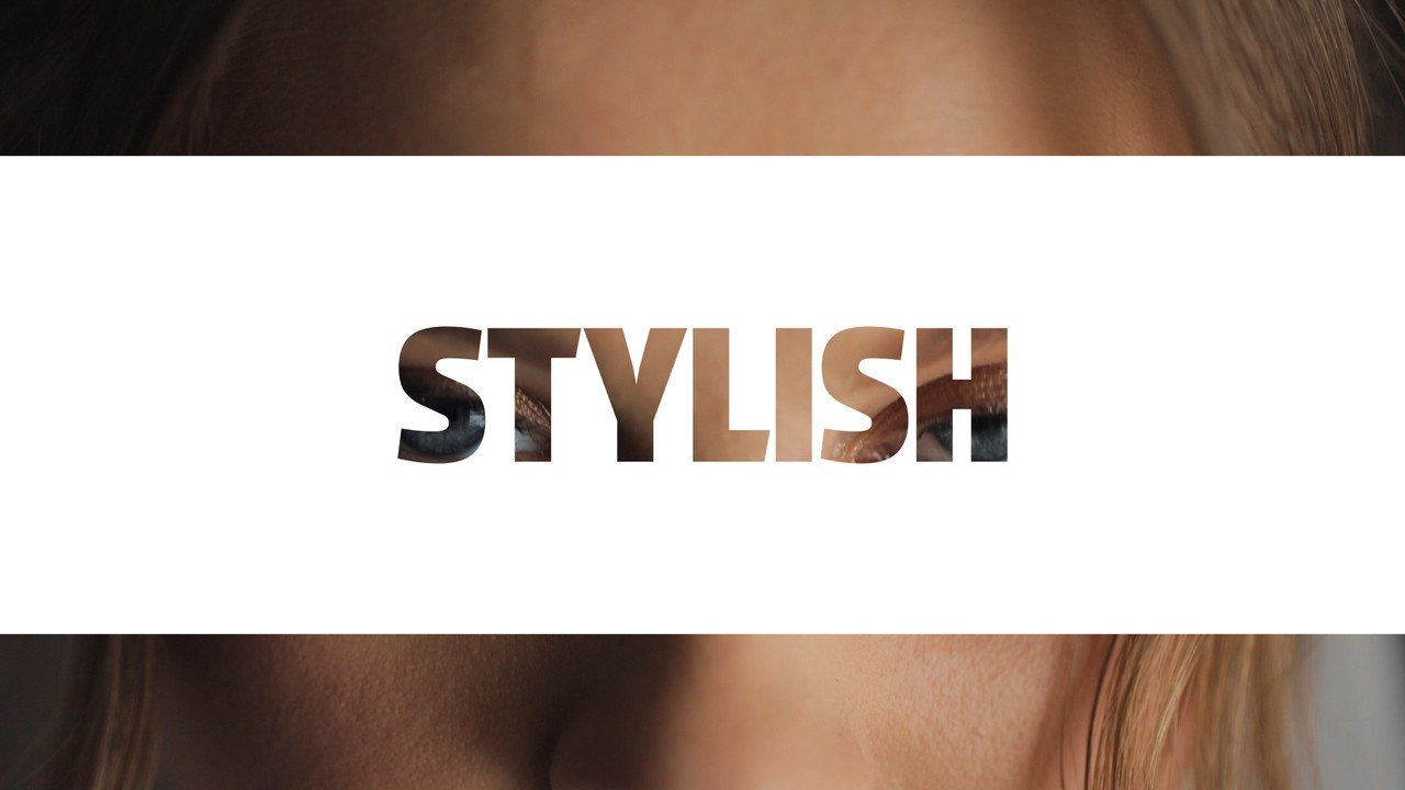 Stencil Word Text Transitions featuring Splitting Frame and Ribbon After Effects Template
