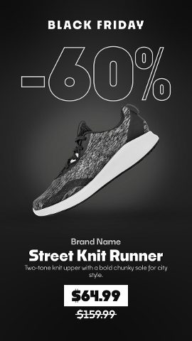 Vertical Black Friday Streetwear Discount Stories with Huge Percent Numbers Premiere Pro Template