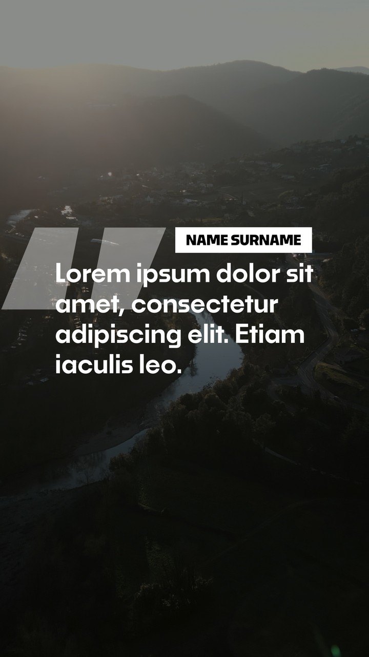 Vertical Quote Animation featuring Leaning Quotation Glyph and Credit Premiere Pro MOGRT