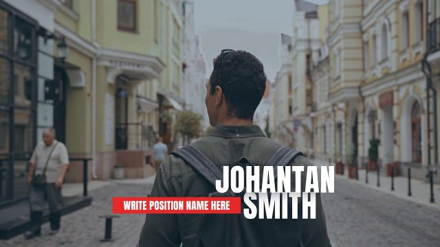 Agency Stacked Name Lower Thirds featuring a Red Position Bar for Panel Discussions Premiere Pro MOGRT Templates