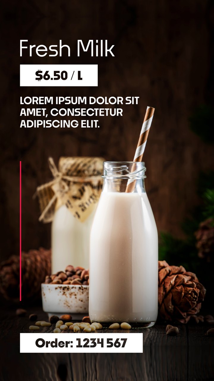 Cyber Monday Thin Type Fresh Milk Dairy Shop After Effects Template