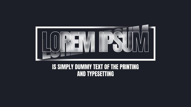 Chrome Gradient Letters Outline Box Corporate Title with Subtitle After Effects Template