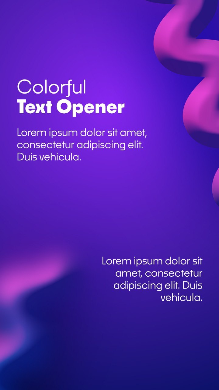 Vertical Colorful Text Opener featuring Pink 3D Ribbon Premiere Pro MOGRT