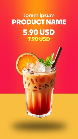 Black Friday Iced Drink Price Drop Cafe After Effects Template
