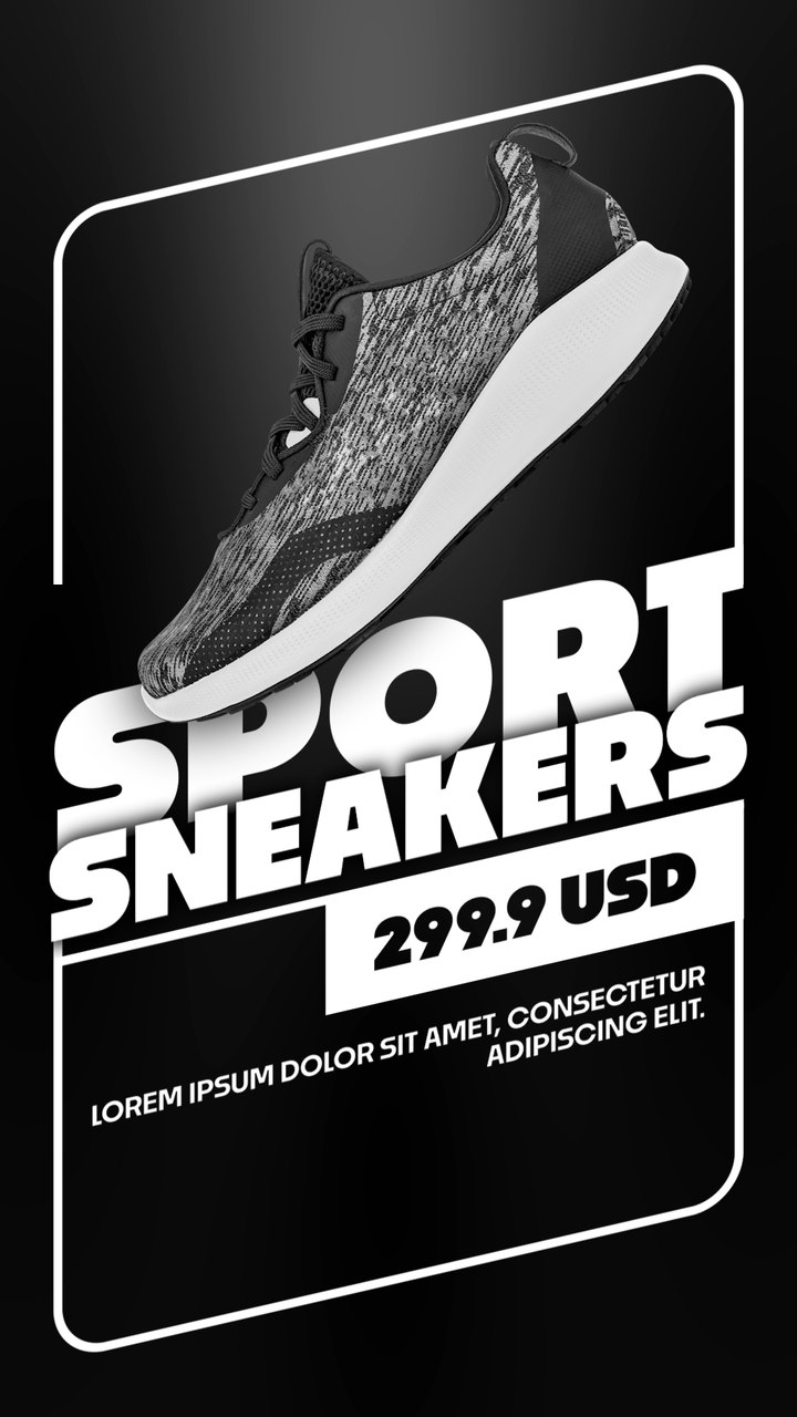 Cyber Monday Gray Knit Running Shoe Premiere Pro PRPROJ Template