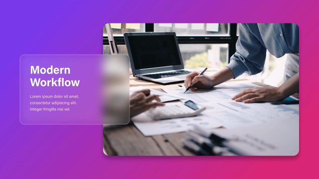 Vibrant Gradient Corporate Presentation with Glassmorphism Panels Premiere Pro MOGRT