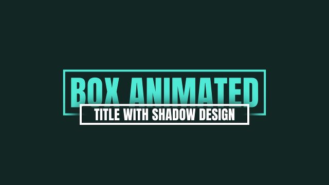 Mint Box Shadow Design Corporate Title for Movie Trailers After Effects Template