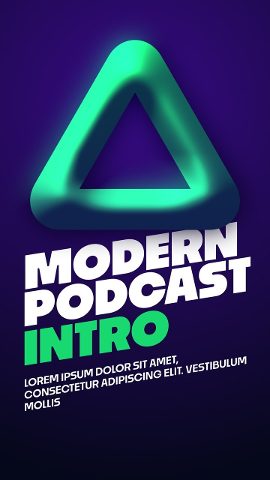 Vertical Podcast Intro Title with 3D Torus Premiere Pro MOGRT