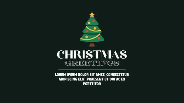 Christmas Greeting Text Animation featuring Tree Icon and Snow After Effects Template