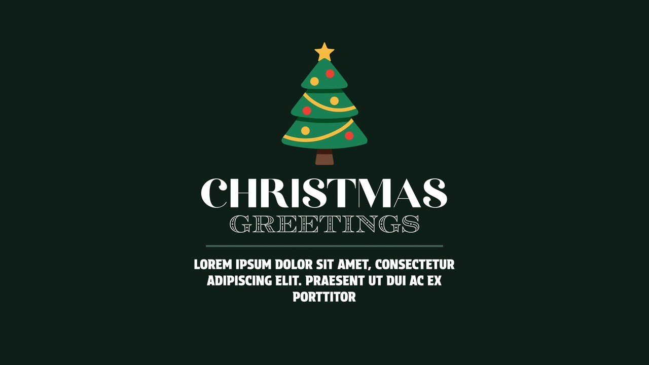 Christmas Greeting Text Animation featuring Tree Icon and Snow After Effects Template