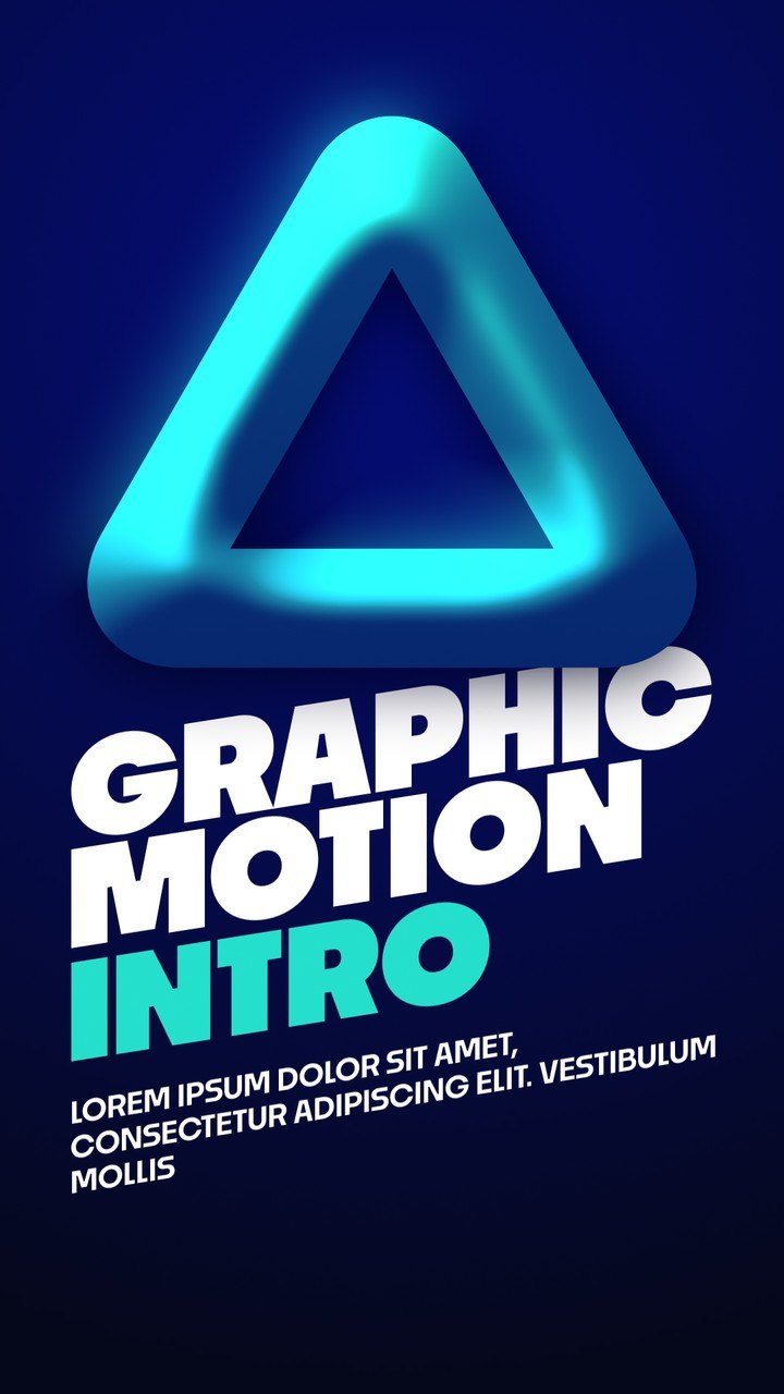 Vertical 3D Motion Graphic Intro Animation with Triangle Ring After Effects Template