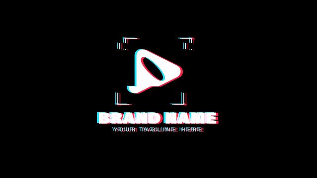 Corner Bracket RGB Glitch Logo Intro featuring Tagline After Effects Template
