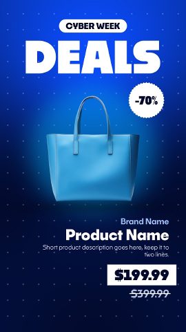 Cyber Week Deals Vertical Promos with Dotted Blue Background Project for After Effects