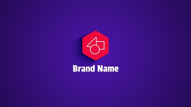 Red Hexagon Badge on Purple Brand Reveal After Effects Template