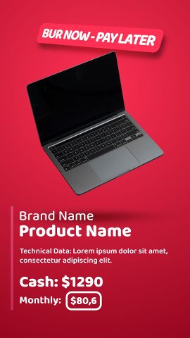 Black Friday Buy Now Pay Later Laptop Installment Offer After Effects Template