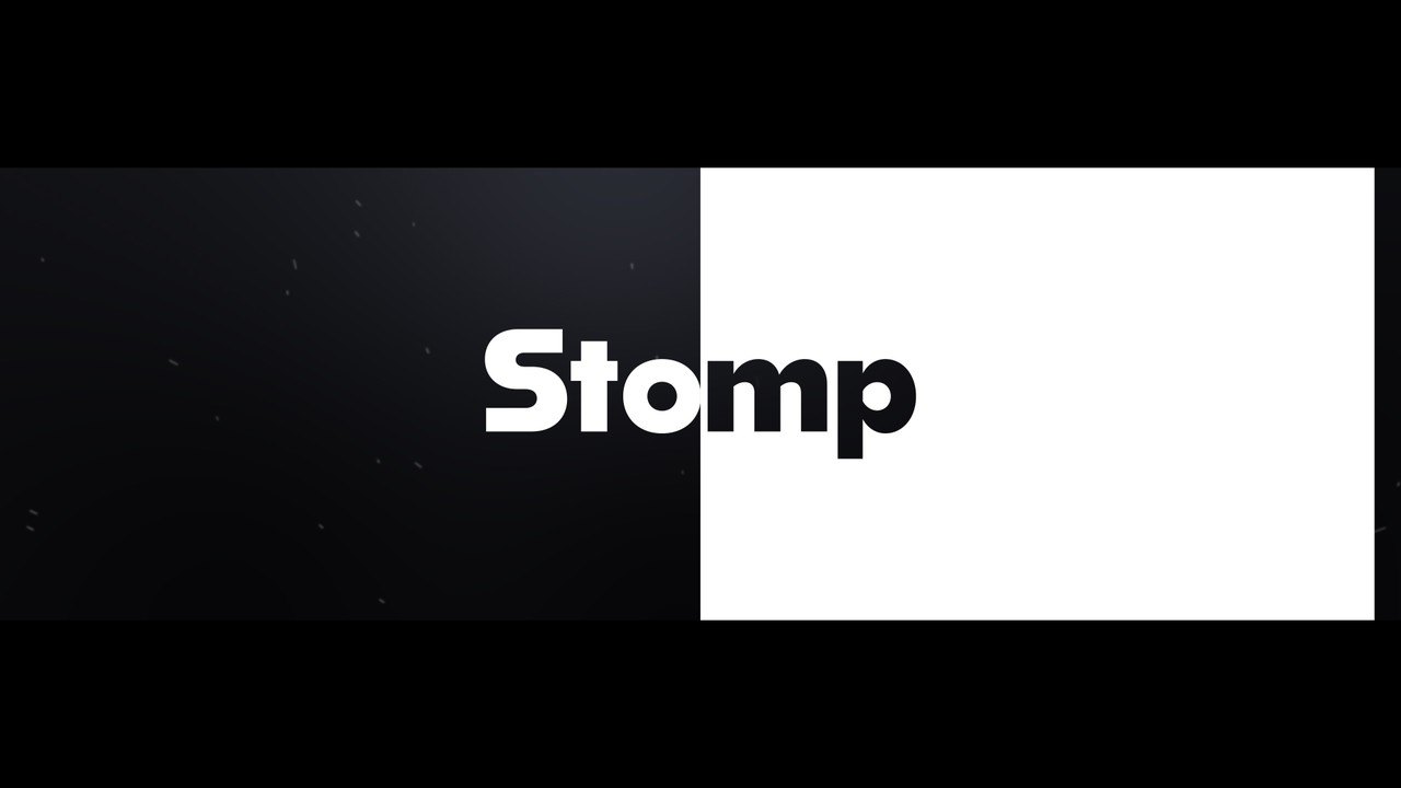 Stomp Promo Text Animation with Spinning Tilted Words Premiere Pro MOGRT