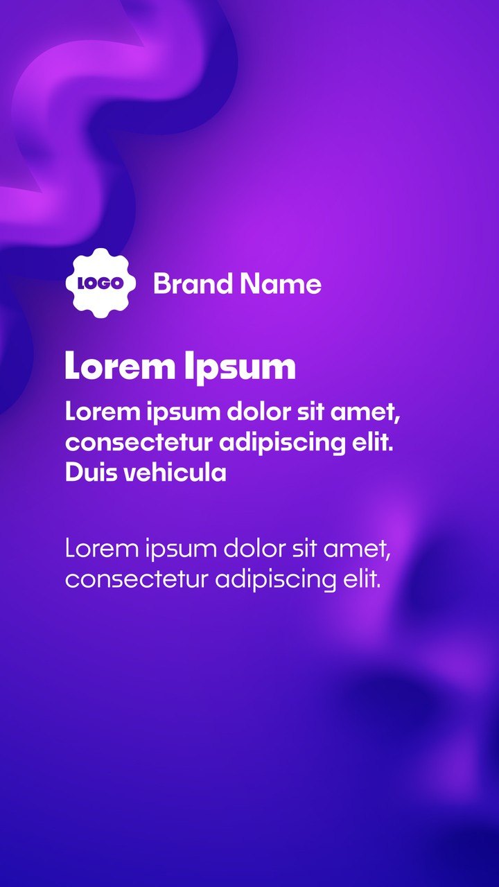 Vertical Brand Text Card with Violet Logo Badge After Effects Template