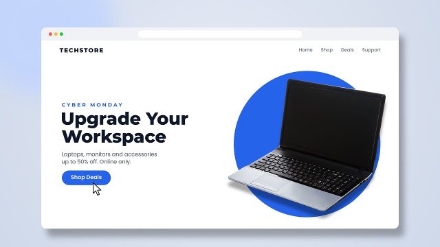 Website Browser Window Product Advertising with Sale Price After Effects Template