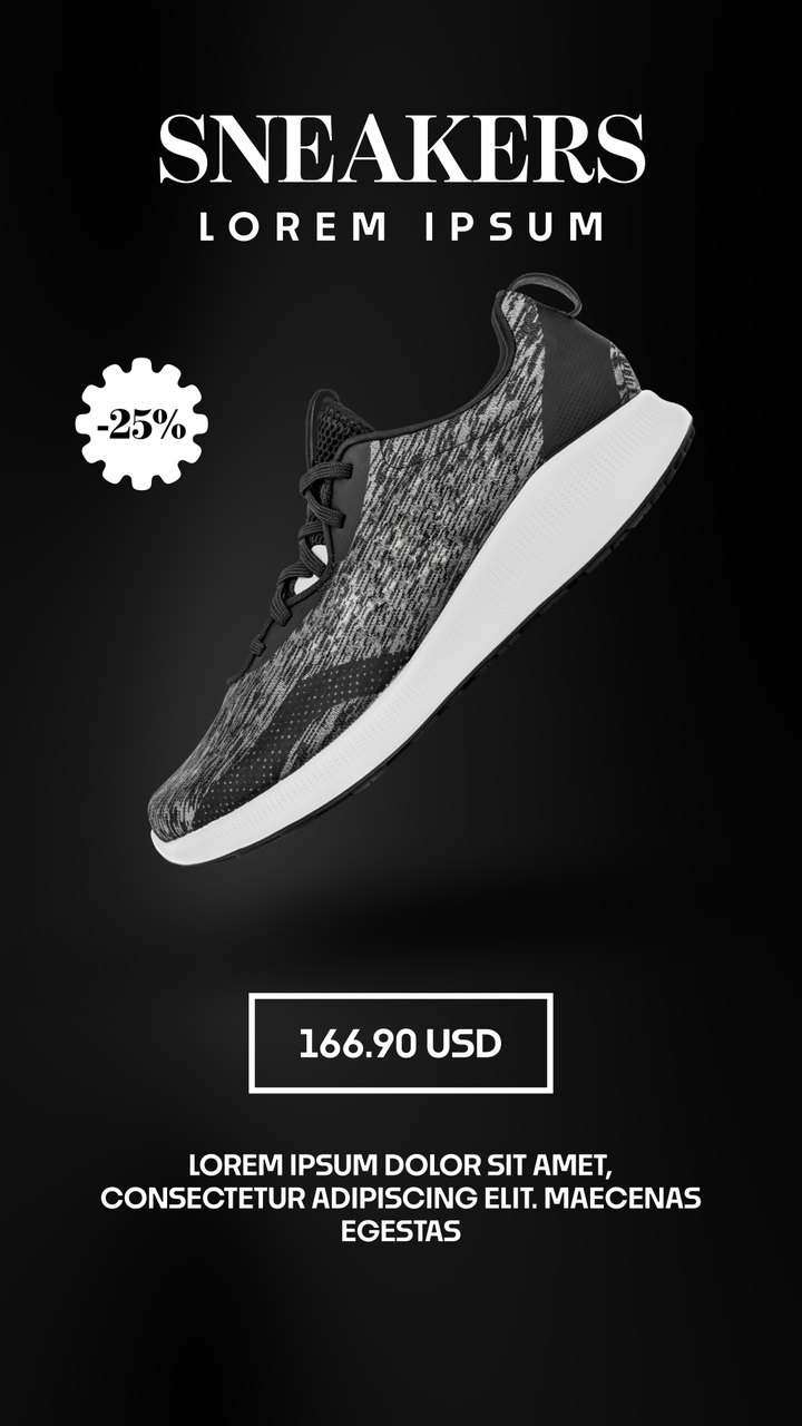 Vertical Monochrome Knit Sneakers Elegant Store Premiere Pro MOGRT