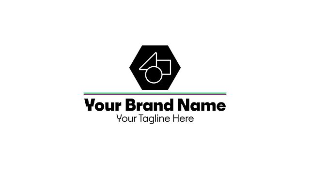 Animated Black Hexagon Logo Reveal with Underline Motion Graphics Template for Premiere Pro