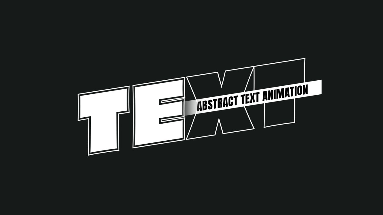 Slant Outline Letters Corporate Text Animation with Abstract Tag Premiere Pro MOGRT