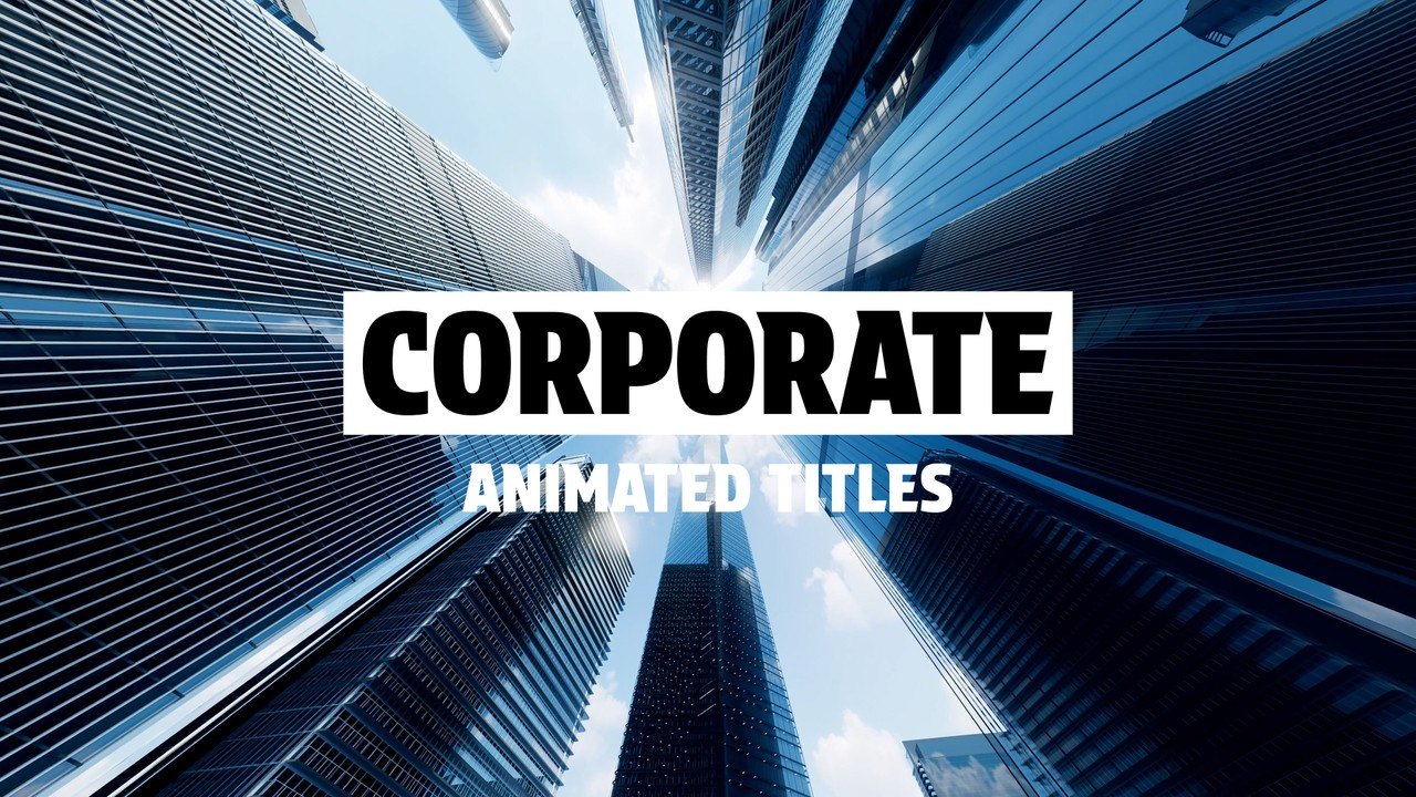 Business Title featuring Big White Plate and Red Bars Premiere Pro MOGRT