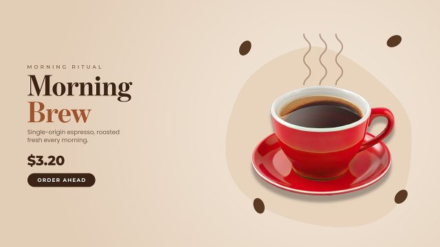 Restaurant Food Promo with Warm Blob and Steam Premiere Pro Template