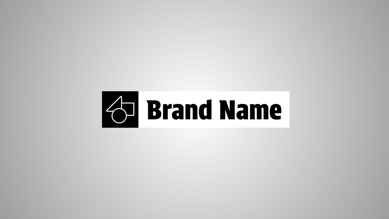 Dark Tile Mark and Ribbon Wordmark After Effects Template
