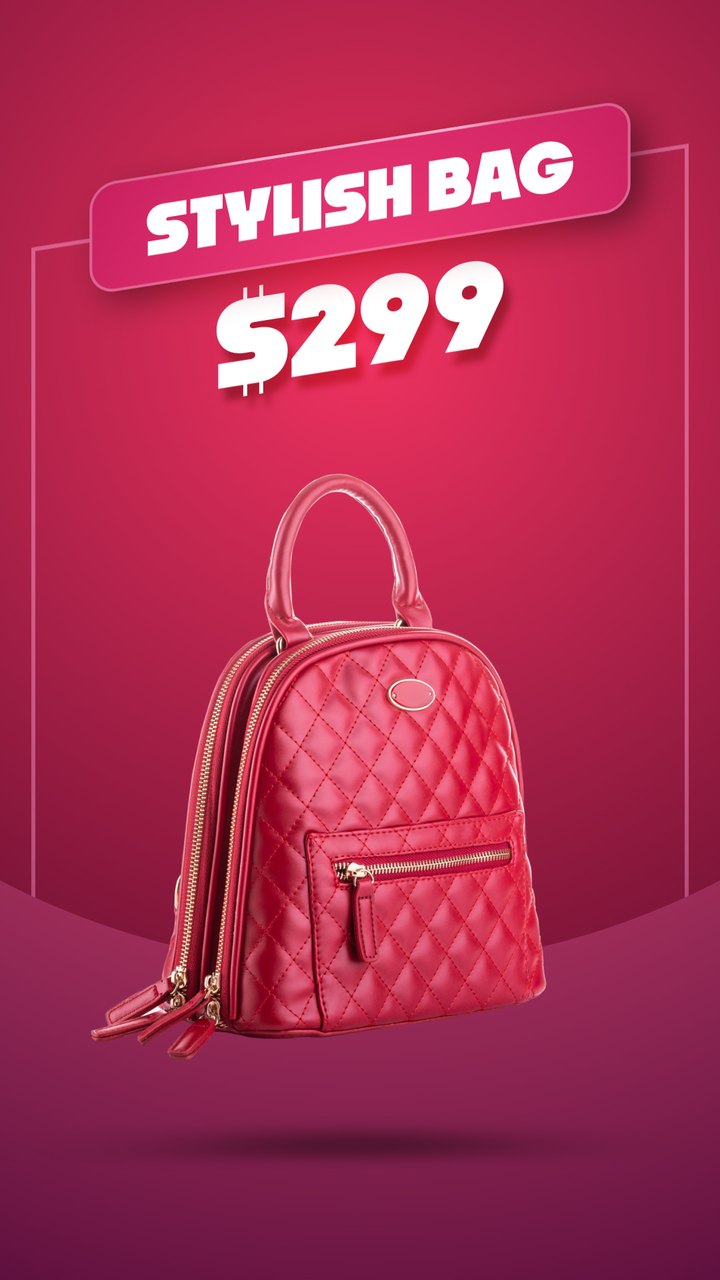 Vertical Perspective Frame Pink Backpack Price After Effects Template