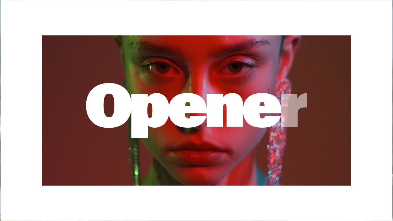 Angled Orange Banner Headline Slideshow Premiere Pro MOGRT