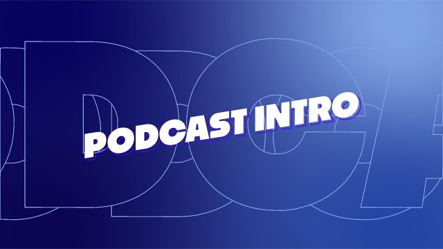Podcast Intro Titles with a Giant Hollow Backdrop Word After Effects Template Pack