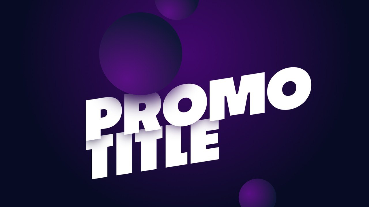 3D Orbs Promo Titles featuring Tilted Giant Word Stack After Effects Template