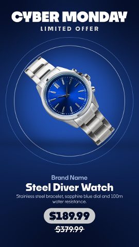 Cyber Monday Limited Offer Stories for Accessory Shops MOGRT Template