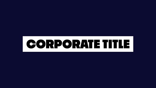 Black Text on a White Plate Corporate Titles for Premiere Pro