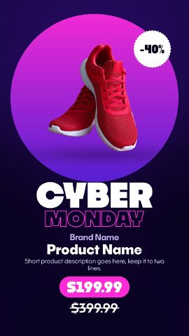 Cyber Monday Glow Circle Sale Stories for Online Stores Premiere Pro MOGRT