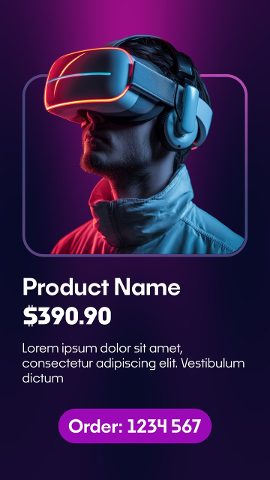 Black Friday Neon VR Headset Gadget Card Tech Store After Effects Template