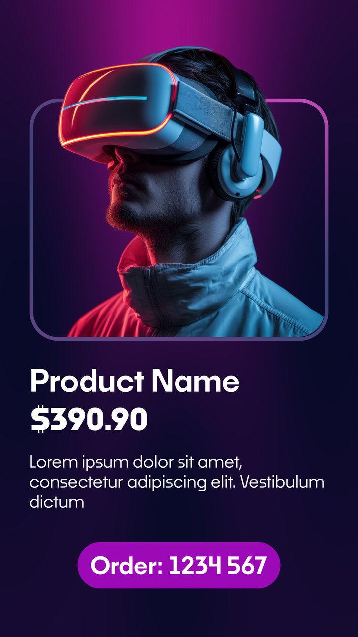 Black Friday Neon VR Headset Gadget Card Tech Store After Effects Template