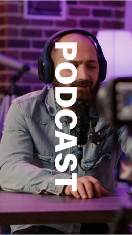 Vertical Podcast Slideshow Openers with Navy Sidebar Premiere Pro MOGRT