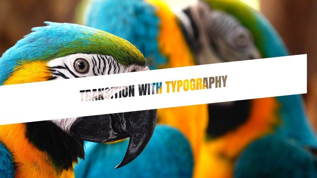 Sweeping Giant White Letters Cutout Transitions featuring Tilted Caption Strip After Effects Templates