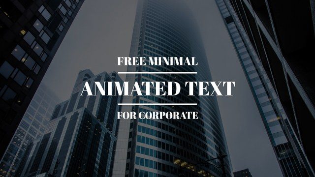 Free Minimal Animated Text Titles for Corporate Marketing Videos