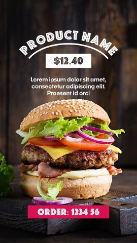 Vertical Arched Title Big Burger Wood Table Promo After Effects Template