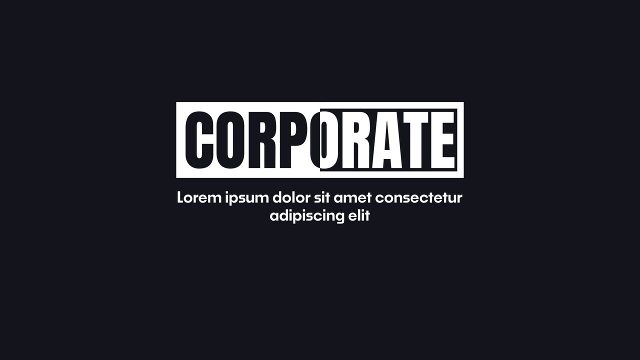 Heavy Cut Word with Paragraph Corporate Titles for Brand Stories After Effects Template