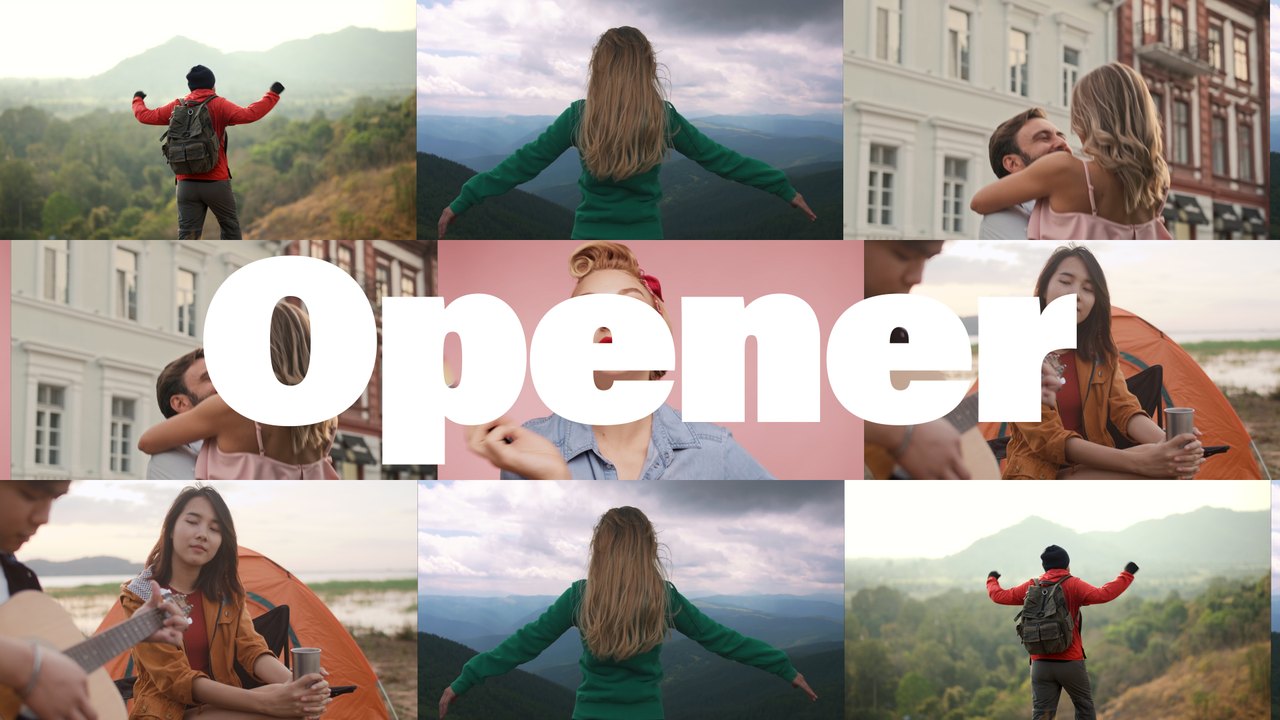 Travel Mosaic Grid Slideshow After Effects Template with Floating Photo Boxes