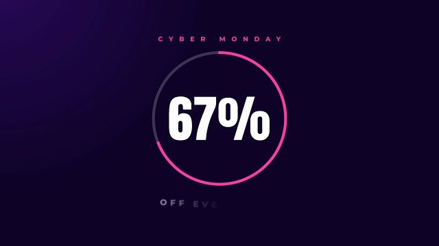 Neon Circle Discount Counter Title for Black Friday MOGRT for Premiere Pro