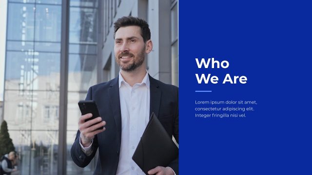 Business Promo Slides featuring Side Panel Layout Premiere Pro MOGRT
