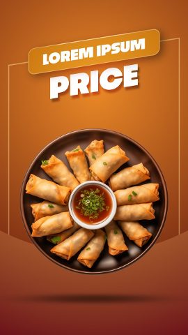 Cyber Monday Orange Glow Spring Rolls Price Tag Food Premiere Pro MOGRT